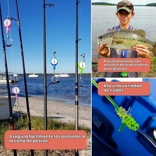 Vista 3 de Herramienta de atado de nudos de gancho HOOK-EZE Protección contra ganchos de peces Ata nudos de pesca fácilmente Gadgets geniales