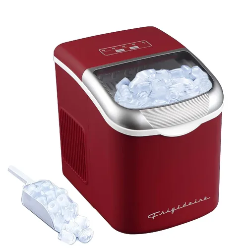 Vista 9 de FRIGIDAIRE Máquina de hacer hielo compacta retro, hielo bala, 26 libras por día (negro)
