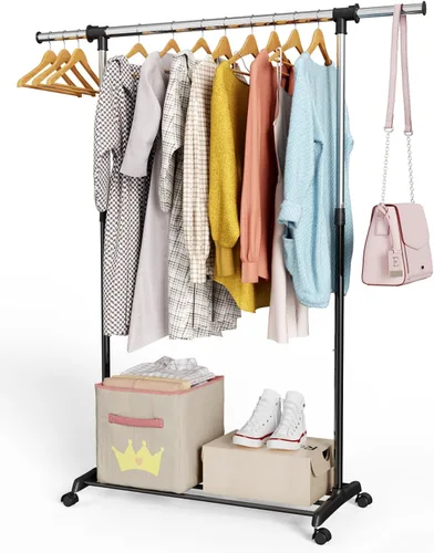 Vista 6 de Whitmor Organizador de ropa ajustable resistente, negro y cromado