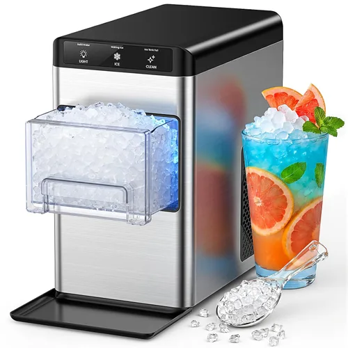 Vista 8 de COWSAR 35Lbs/24H Nugget Ice Maker Countertop, Ready in 6 Mins Pebble Ice Maker Machine, Self-Cleaning Countertop Ice Makers with Ice Scoop&Basket