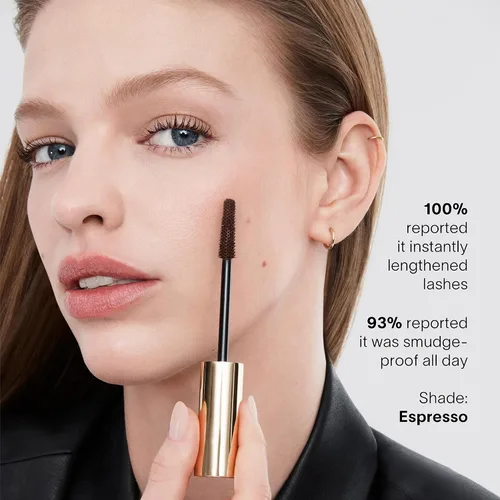 Vista 6 de Hourglass Máscara de extensión instantánea desbloqueada, rímel de tubo levanta, define y alarga dramáticamente para pestañas abanadas, pestañas