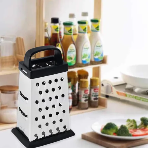 Vista 5 de Rallador de queso, rallador de caja de 4 lados, rallador de alimentos para queso, parmesano y verduras, apto para lavavajillas para cocina