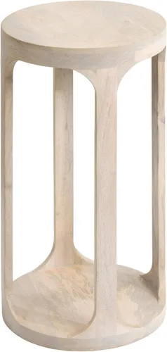 Vista 17 de Kate and Laurel Dahl - Mesa redonda de madera para bebidas; 12 x 23 pulgadas; marrón natural; mesa de pedestal de acento circular de madera bohemia