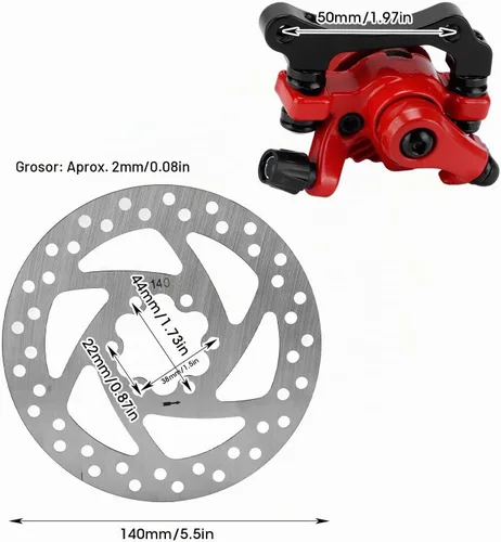 Vista 3 de Akozon Disco de freno, kit de pinza de disco de freno de 5.512 in de diámetro para scooter eléctrico