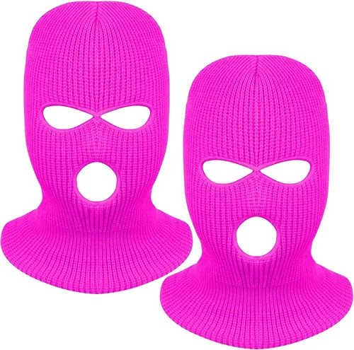Vista 20 de 2 piezas de 3 agujeros de cara completa máscara de esquí máscara de invierno pasamontañas gorra cubierta de la cara cubierta de la cara cubierta