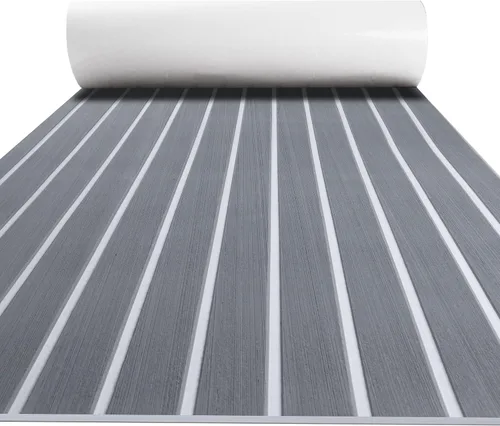 Vista 14 de FOCEAN Boat Flooring EVA Foam Boat Decking Faux Teak Marine Flooring Marine Mat Sheet for Motorboat Jon Boats Bass Boat RV Kayak, 94.5"x
