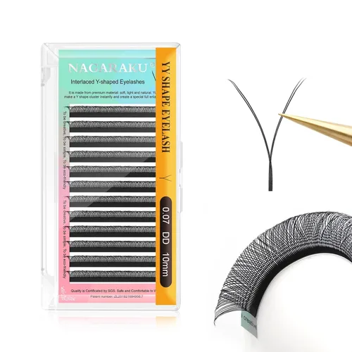 Vista 115 de NAGARAKU YY - Extensiones de pestañas, suministros Y, Lash 4D, Easy Fan, pestañas cruzadas de volumen ruso, pestañas YY, tejidas a mano, malla