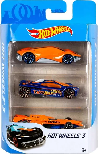 Vista 5 de Hot Wheels Paquete de 3 autos, paquete múltiple de 3 vehículos Hot Wheels para niños de 3 años en adelante, colección de autos deportivos de juguete