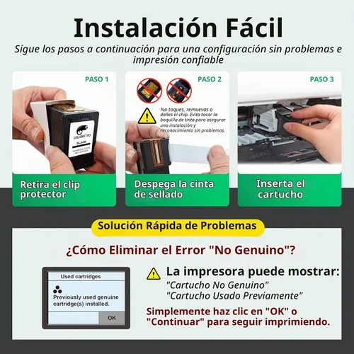 Vista 6 de Cartuchos de tinta 61XL compatibles con impresoras de tinta HP 61