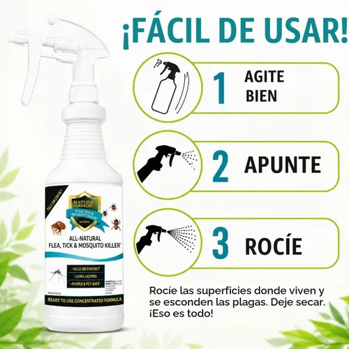 Vista 7 de Asesino de pulgas, garrapatas y mosquitos totalmente natural - 128 oz galón