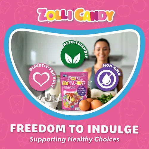 Vista 5 de Zolli Ball Popz Clean Teeth - Caramelos sin azúcar, sin colorantes, aptos para dieta keto y diabéticos, golosinas aprobadas por dentistas para niños