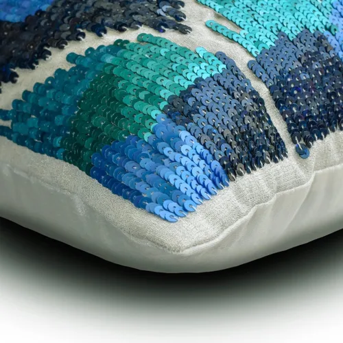 Vista 83 de The HomeCentric Funda de almohada con cremallera, funda de cojín azul de 12 x 12 pulgadas, funda de cojín de algodón bordado para sofá, diseño