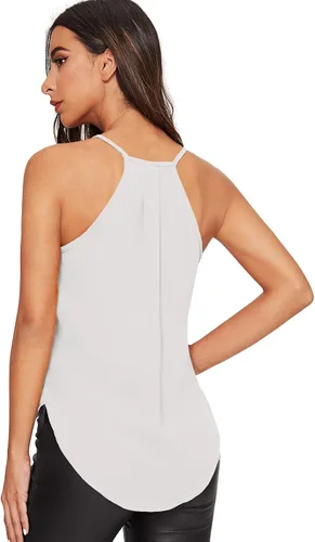Vista 5 de SheIn - Camiseta envolvente con diseño retorcido en la parte delantera para mujer, camiseta sin mangas y tirantes delgados