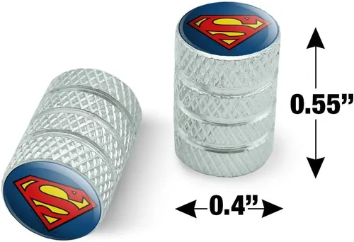 Vista 7 de GRAPHICS & MORE Superman Classic S Shield Logo Moto Bicicleta Llanta Llanta Llanta Tapones de Válvula de Aluminio