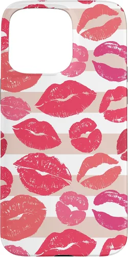 Vista 27 de iPhone 16 - Funda con diseño de beso y lápiz labial rosa