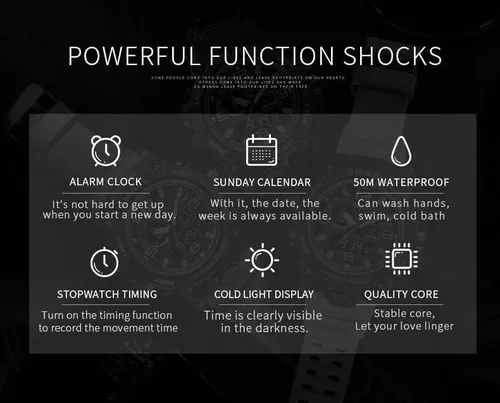 Vista 6 de SMAEL Fashion Mens Watches LED Sport Waterproof Top Luxury Brand Digital Male Quartz Wrist Watch