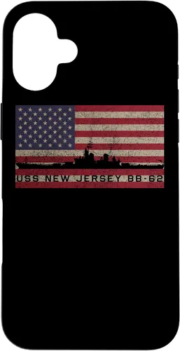 Vista 21 de Funda para iPhone 12 Pro Max USS New Jersey BB-62 WW2 de la bandera estadounidense de EE.UU.
