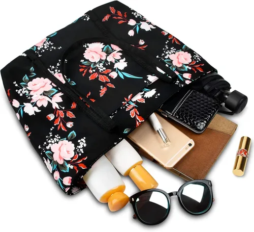 Vista 5 de Bolso de hombro floral para mujer, impermeable, para adolescentes, playa, escuela