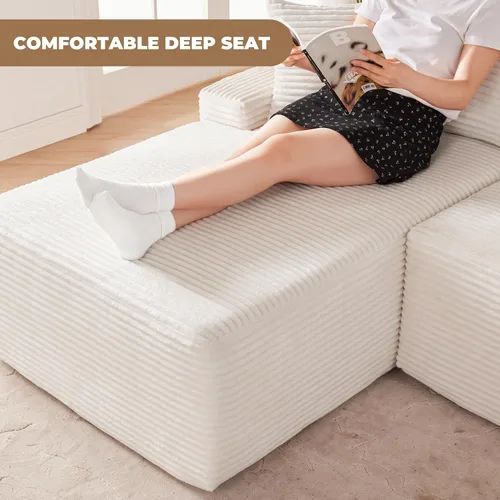 Vista 5 de Mangodan - Sofá seccional en forma de nube, sofá sin huesos para sala de estar, sofá seccional modular con asiento profundo, sofá esponjoso y cómodo