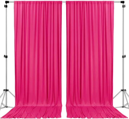 Vista 8 de AK TRADING CO. Cortinas de telón de fondo de poliéster beige de 10 x 10 pies con bolsillos para varillas - Cortinas para decoración de ventanas