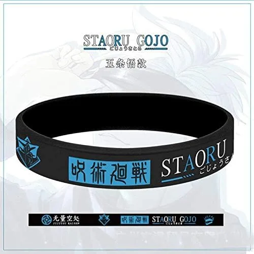 Vista 6 de Yushe - Pulsera de goma luminosa para cosplay 3 unidades diseño de anime Yuji Itadori