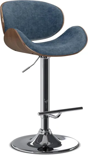 Vista 16 de SIMPLIHOME Marana - Taburete de bar giratorio ajustable, altura del asiento de 37 a 45 pulgadas, taburete tapizado en piel sintética vegana negra