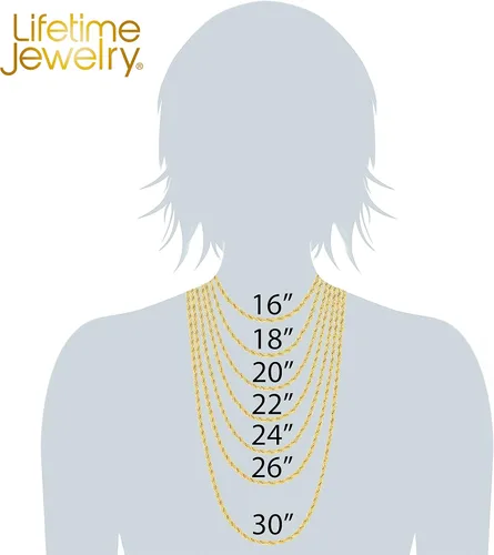 Vista 7 de LIFETIME JEWELRY Collares de cadena de eslabones cubanos biselados chapados en oro real de 24 quilates 0118in 0236in y 0374in