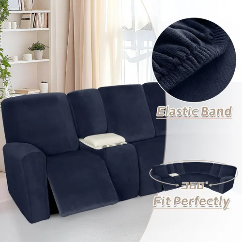 Vista 268 de Arfntevss Fundas de sofá seccional reclinable de terciopelo, Funda de sofá seccional de esquina para sofá reclinable, Funda elástica suave