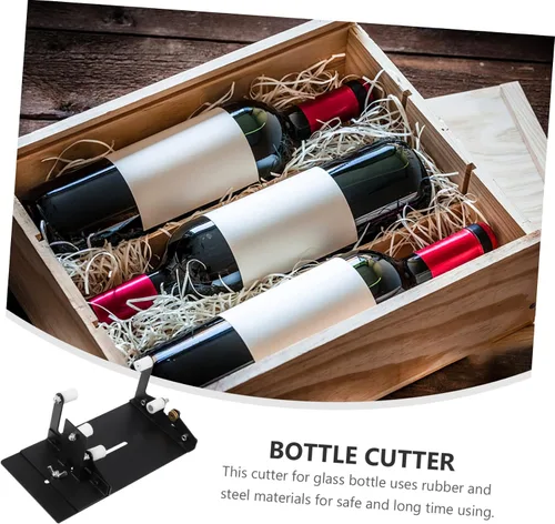 Vista 7 de EXCEART Cortador de botellas de vino, herramienta de corte de botellas, cortador de botellas redondas, crema de grabado para vidrio, kit