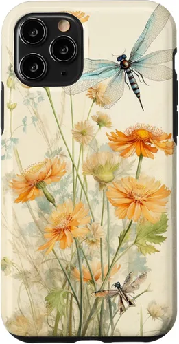 Vista 29 de Cute Vintage Illustration Daisy Flowers Dandelion Dragonfly Case for iPhone 17