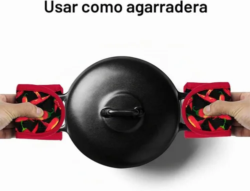 Vista 7 de Evoio Fundas de mango de sartén de hierro fundido, fundas para mango de olla, resistentes al calor, resistentes al calor, fundas para mango