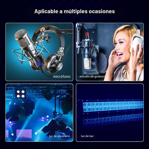 Vista 6 de 25 pies de cable de micrófono XLR 2Pack - 3 pines macho a hembra bañados en oro, compatible con micrófonos, sistemas de altavoces, iluminación