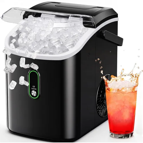 Vista 17 de Silonn Máquina de hielo Nugget con asa de transporte, 36 lbs/24H Negro