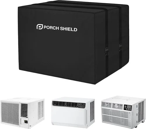 Vista 8 de Porch Shield Cubierta para Aire Acondicionado de Ventana Exterior – Cubierta de Aislamiento de Invierno para Aire Acondicionado de Ventana para Negro