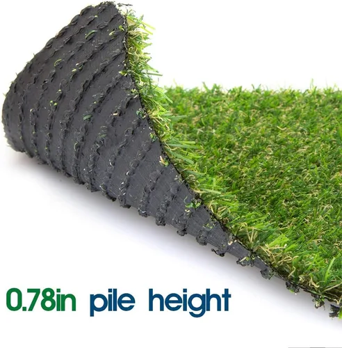Vista 2 de Alfombra de césped artificial realista de 0.8 pulg, césped sintético para interior y exterior, para jardín, césped para mascotas, alfombra de césped