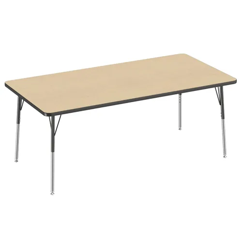 Vista 187 de FDP - Mesa rectangular para actividades escolares y de oficina (24 x 36 pulgadas), patas estándar con deslizadores giratorios, altura ajustable