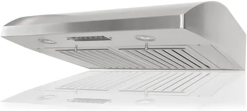 Vista 3 de KOBE CHX2230SQB-1 Brillia Campana extractora debajo del gabinete de 30 pulgadas, 3 velocidades, 680 CFM, luces LED, filtros deflectores, acero