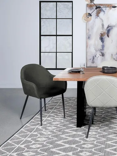 Vista 2 de Coaster Home Furnishings - Emma - Juego de 2 sillones de tela - Patrón de diamantes, asiento tapizado, brazos inclinados - Modernas - Comedor
