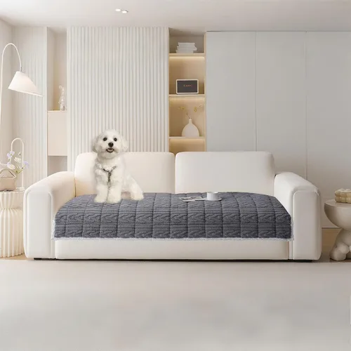 Vista 22 de HANDONTIME Funda de sofá de algodón suave apta para mascotas, elegante funda de sofá para mascotas con bordado, protector de sofá para perros