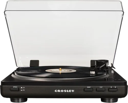 Vista 8 de Crosley KT400A-BK - Tocadiscos Bluetooth de 2 velocidades totalmente automático con altavoces estéreo S100A, color negro