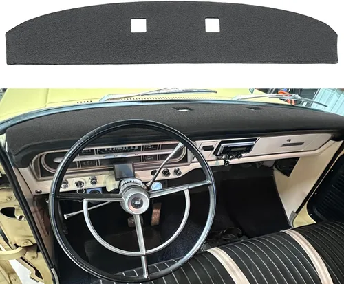 Vista 7 de Funda para salpicadero Fcovergurus a medida para camioneta Ford F100 F250 F350 de 1967-1972, protector de alfombra para tablero F124 (negro)