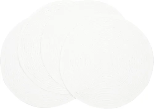 Vista 106 de SHACOS Juego de 4 manteles individuales redondos lavables de 15 pulgadas, de algodón, poliéster, trenzados, para mesa de comedor, boda, decoración