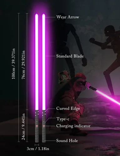 Vista 4 de jvmusaber Dueling Lightsaber Light Saber for Kids Adults, Light Sword Toy