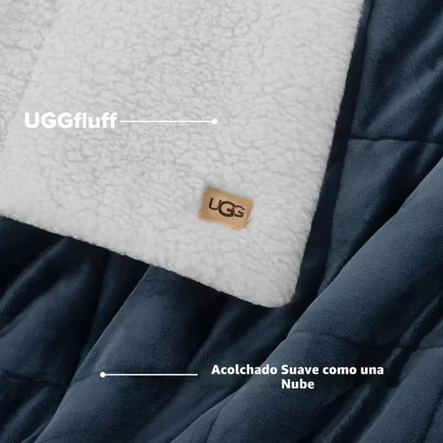 Vista 10 de UGG Nita - Manta reversible de vellón de felpa, 50 x 70 pulgadas, color Azul