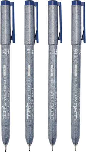 Vista 2 de Copic Multiliner Cobalt Fine - Juego de 4 piezas