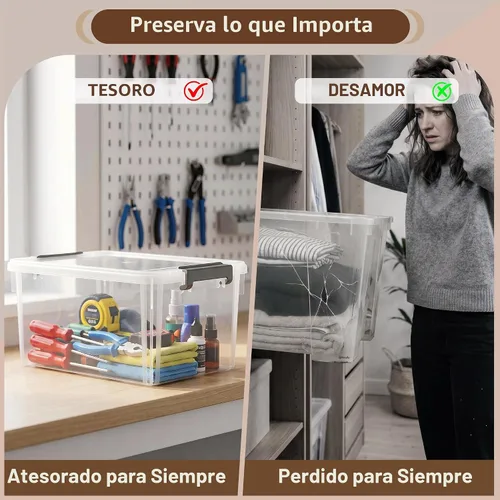 Vista 9 de Citylife - Paquete de 2 cubos de almacenamiento de plástico transparente