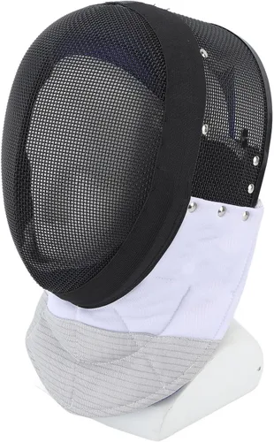 Vista 2 de Equipo protector de esgrima, forro impermeable, máscara de entrenamiento de esgrima, duradera, ligera, acabado antirreflejo, negro con babero grueso