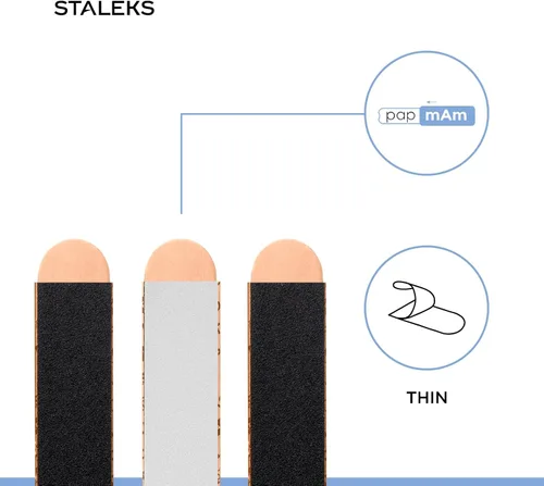 Vista 6 de STALEKS PRO Expert 40 PapmAm Mix - Lima de uñas desechable sobre base de madera (grano 180/240, 3 piezas) - Lima de uñas de doble cara lista