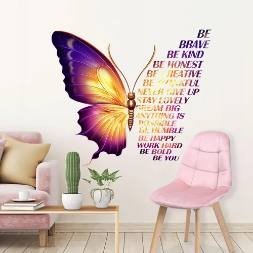 Vista 6 de Calcomanías de pared inspiradoras grandes y coloridas, calcomanías de vinilo con frases motivacionales y frases positivas para niños, niñas, aula