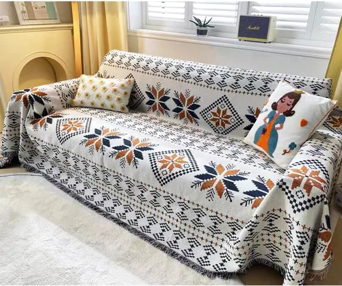 Vista 6 de VOPHIA Funda de sofá de estilo bohemio, reversible, de dos caras, tejida de dos caras, para Navidad, lavable, gruesa y suave, para sala de estar